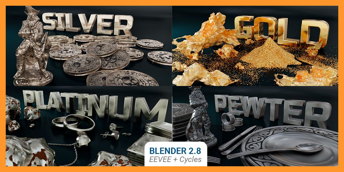 Silver, Gold, Platinum, Pewter Material Pack
